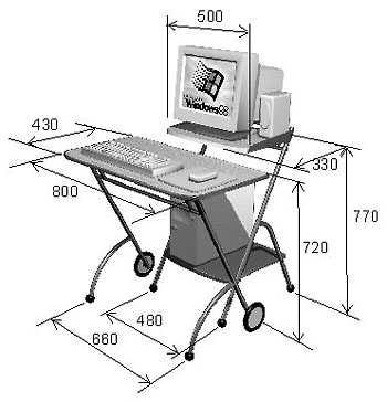 Компьютерный стол на колесах