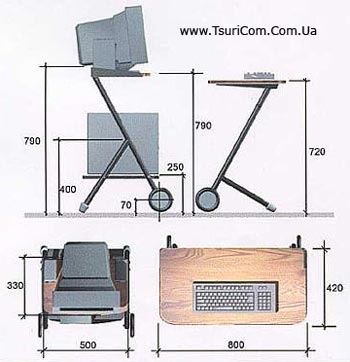 Компьютерный стол на колесах