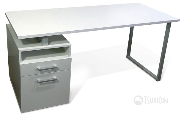 Белый компьютерный стол МД64.2.150