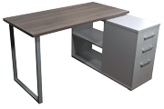 Компьютерный стол угловой МД54.3.120 серый и дуб сонома