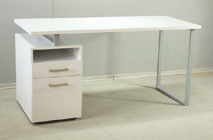 Компьютерный стол белый глянец МД64.2.150