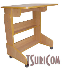 Столик для ноутбука на колесиках со ступенчатым изменением высоты столешницы 